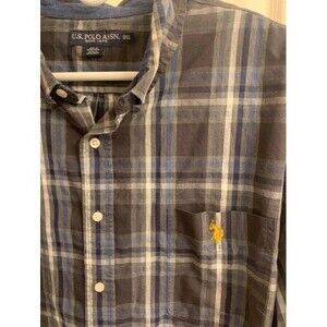 US Polo Association Mens Shirt Size 3XL Big&Tall Button Down Plaid Classy Preppy